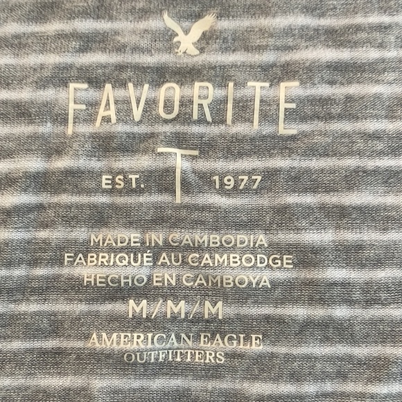 American Eagle Favorite Tee Stripped V Neck - Picture 4 of 4